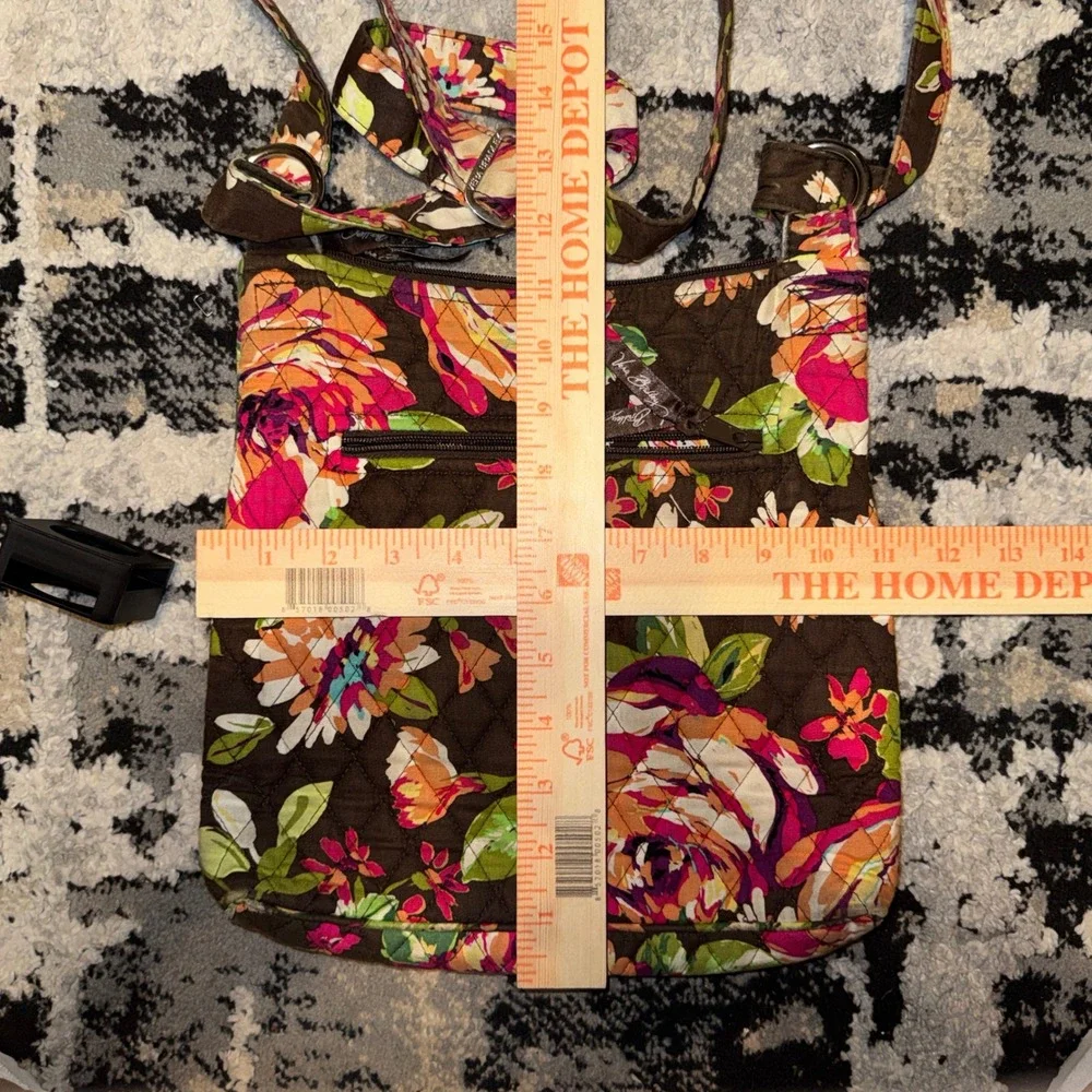 Vera Bradley English‎ Rose Quilted Cotton Crossbody Bag Floral Medium Hipster